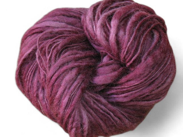 Handspun & Hand-Dyed Merino Wool Yarn - Worsted, 3.5 oz / 140 yds (1 Skein) Burgundy