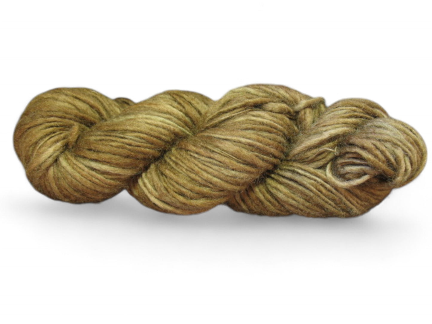 Handspun and hand-dyed merino wool yarn in A61 Bison color, worsted weight, 3.5 oz skein, 140 yards