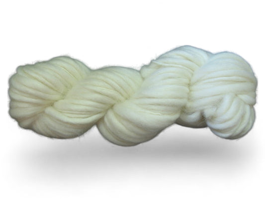 Merino Wool Yarn l HANDSPUN and HAND-DYED l Natural White - Rasta (1 skein)